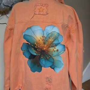 POL Orange Denim Jacket